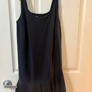 SPANX Black Mini Dress with Pleated Hem